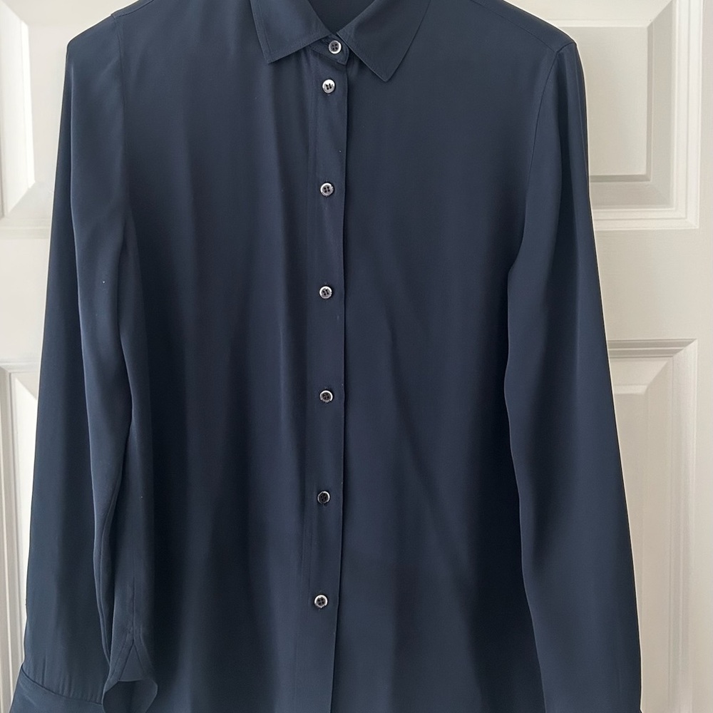 Vince Dark Blue Casual Button Down Shirt